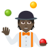 🤹🏿 person juggling: dark skin tone display on JoyPixels